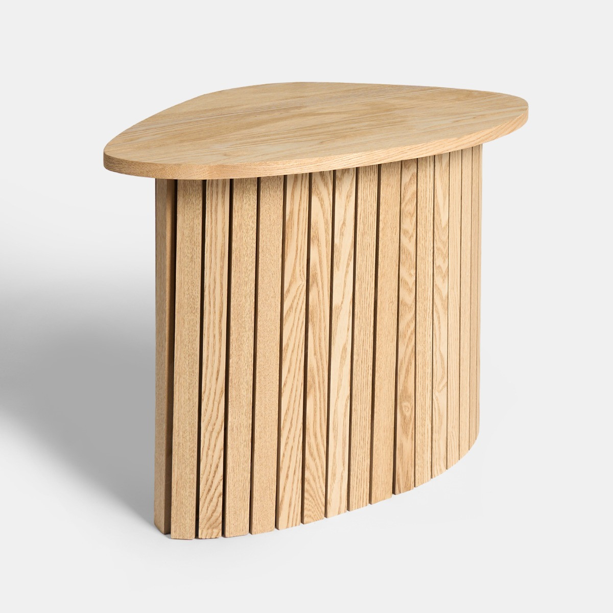 OHS Madison Ribbed Side Table - Light Wood>