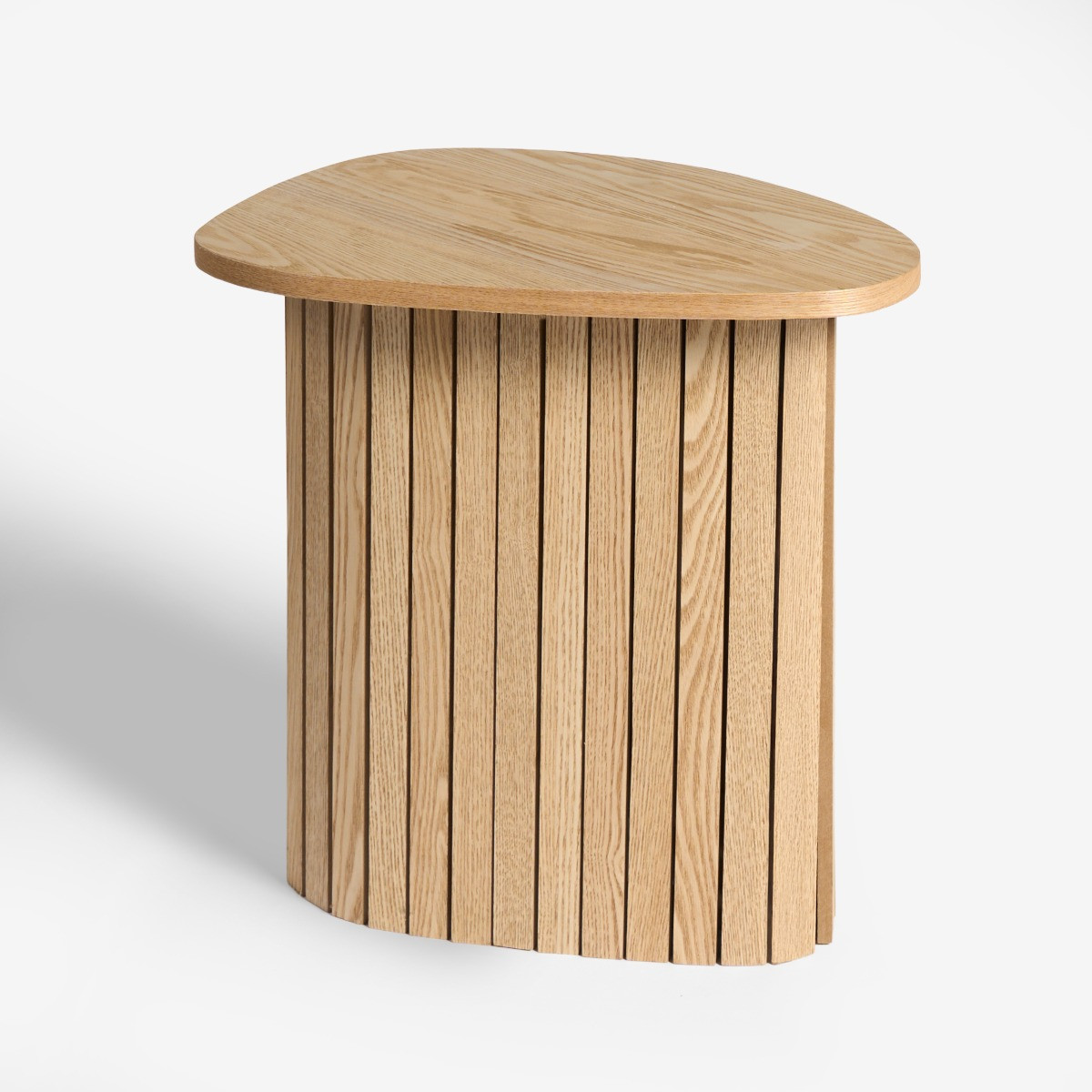 OHS Madison Ribbed Side Table - Light Wood>