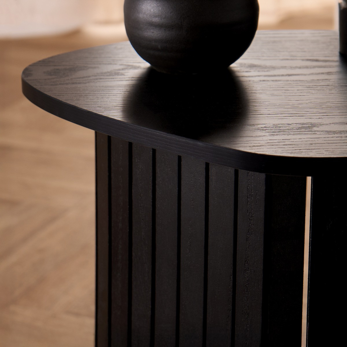 OHS Madison Ribbed Side Table - Black>