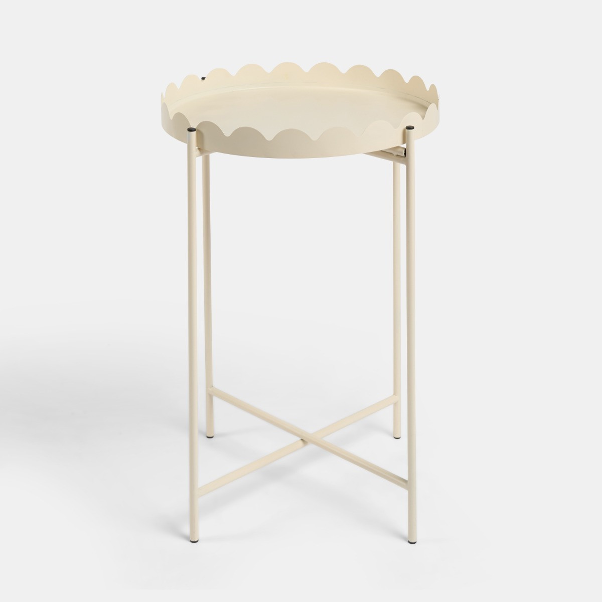 OHS Scallop Side Table - Cream>