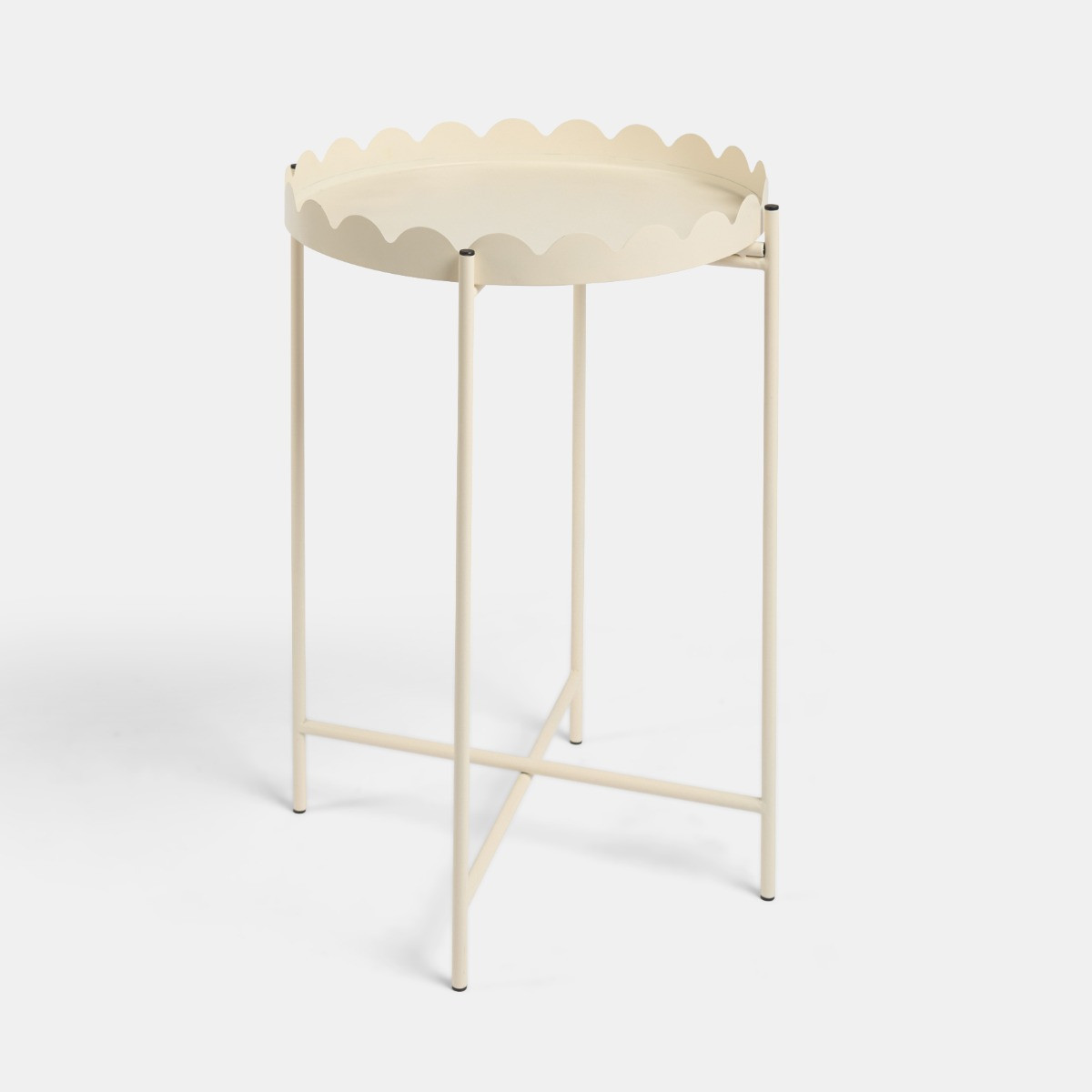 OHS Scallop Side Table - Cream>