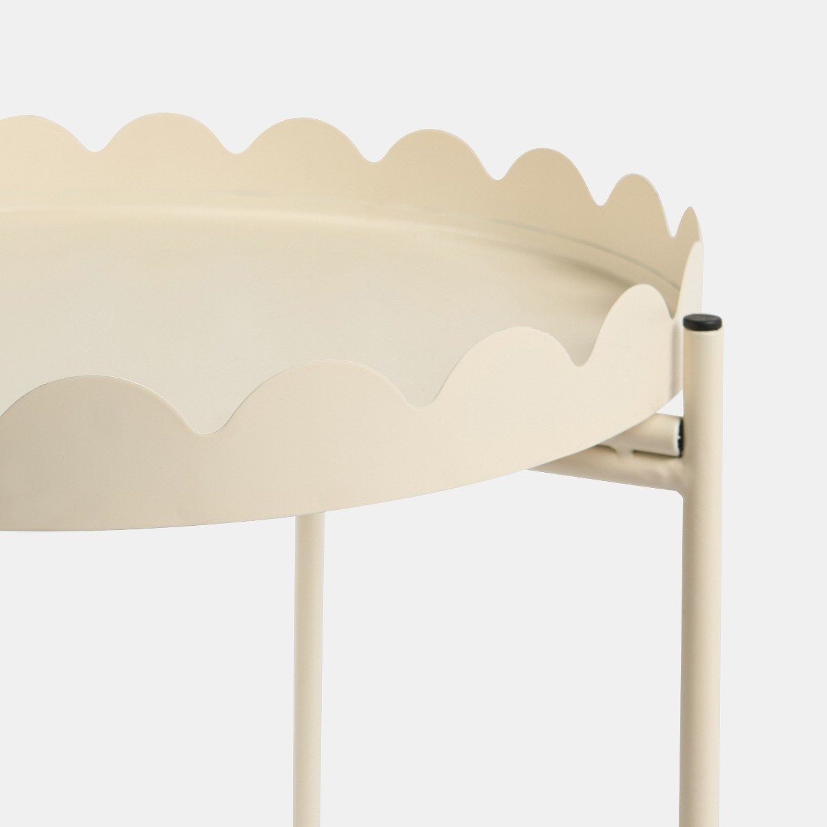 OHS Scallop Side Table - Cream>