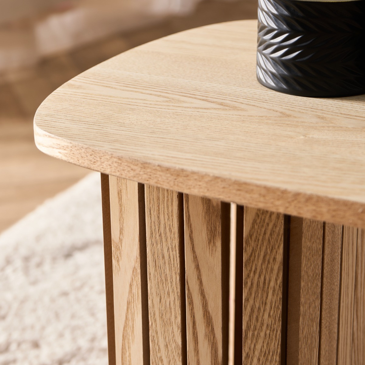 OHS Madison Ribbed Coffee Table - Light Wood>