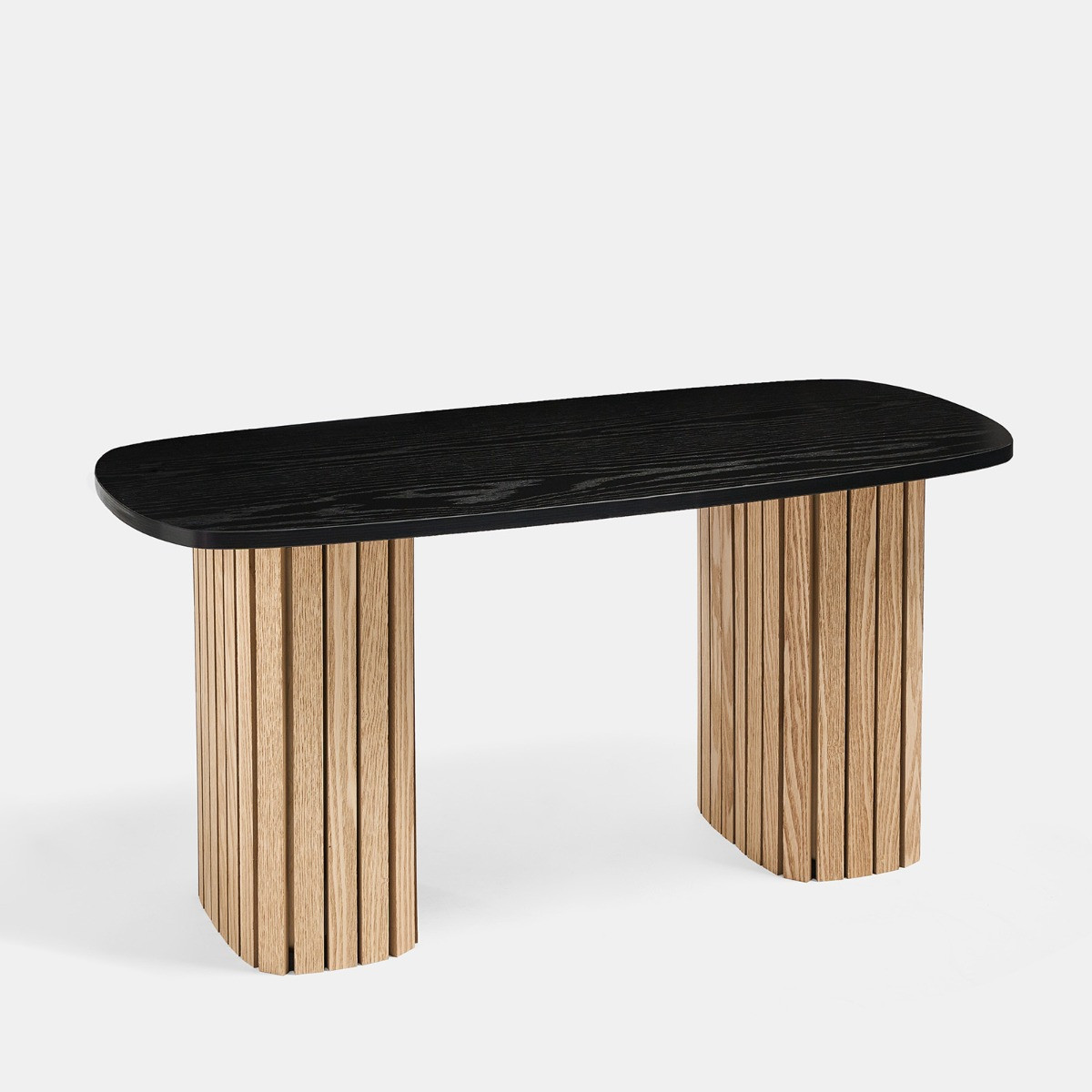 OHS Madison Ribbed Coffee Table - Light Wood/Black>