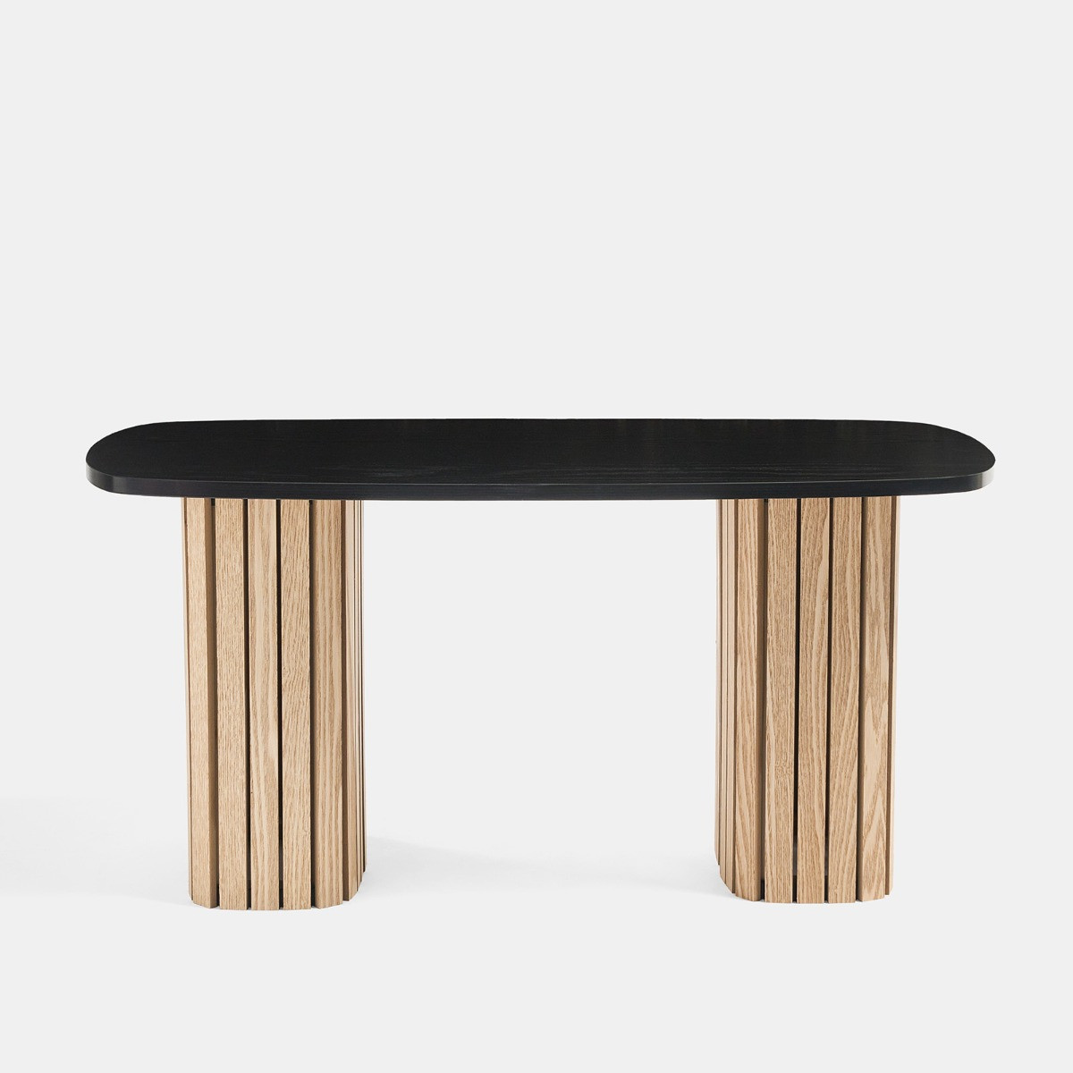 OHS Madison Ribbed Coffee Table - Light Wood/Black>