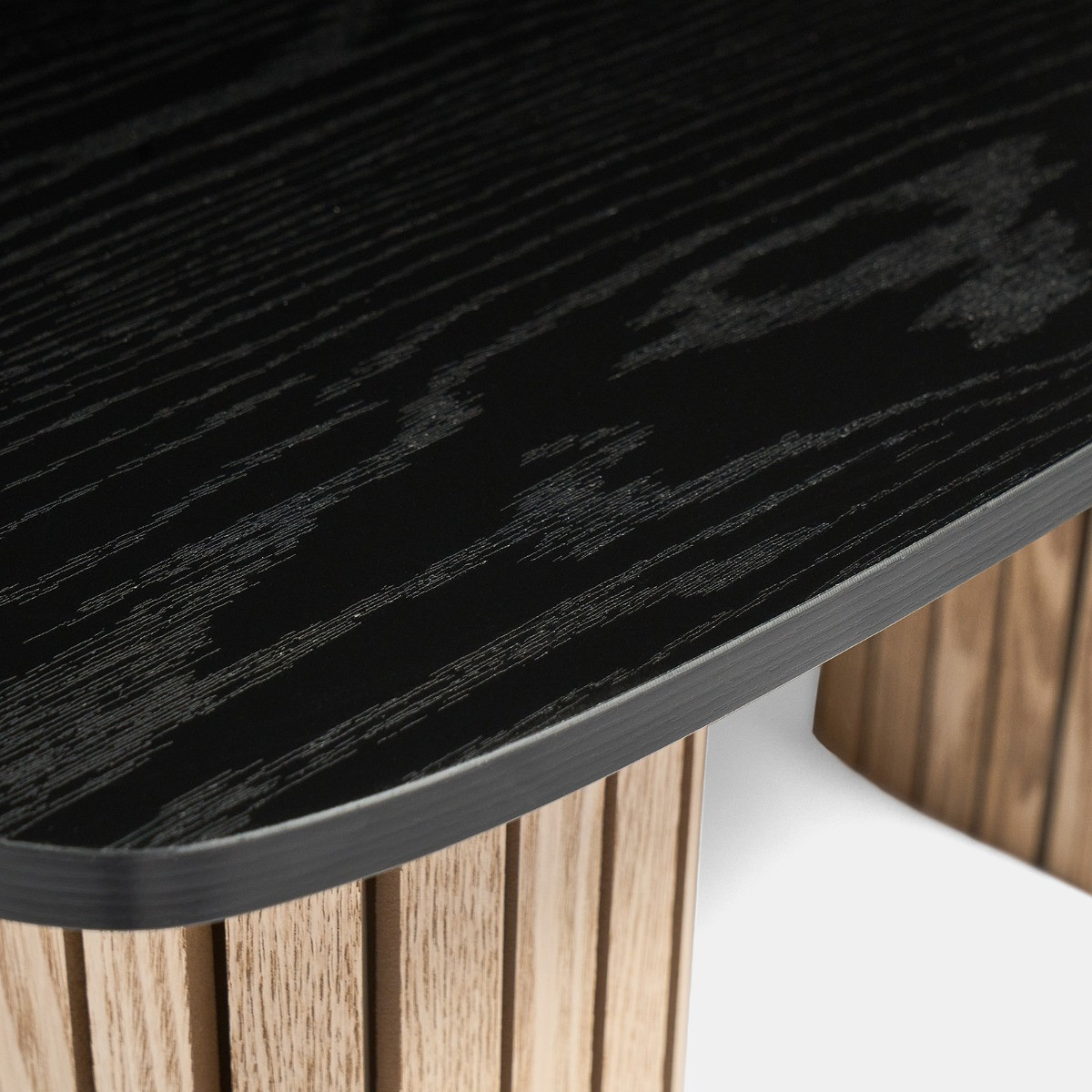 OHS Madison Ribbed Coffee Table - Light Wood/Black>