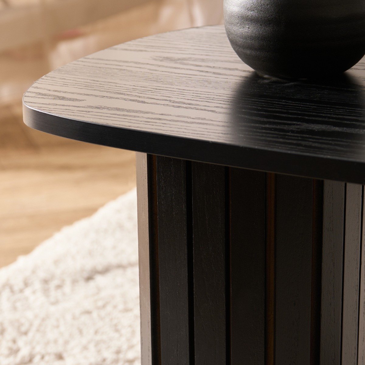 OHS Madison Ribbed Coffee Table - Black>