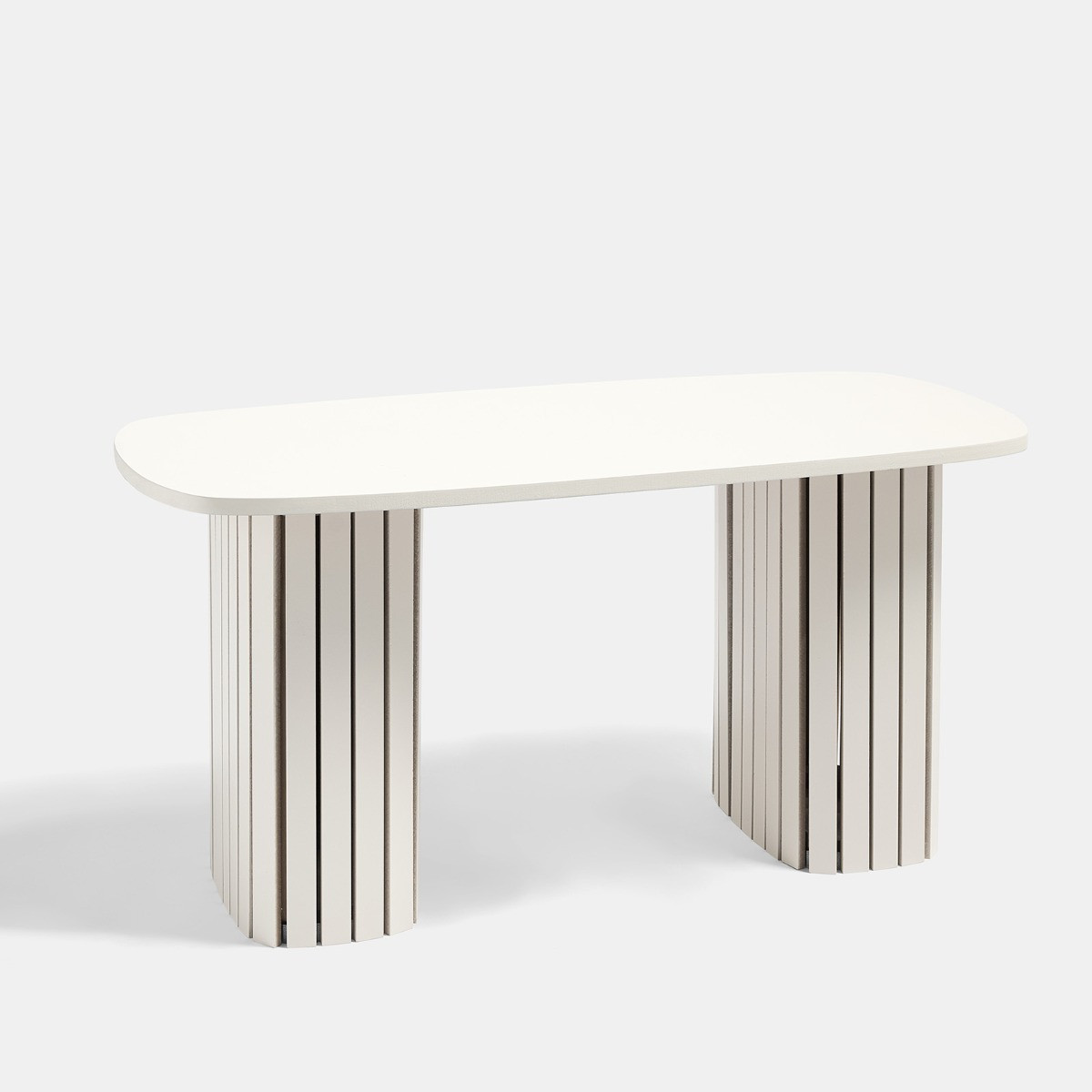 OHS Madison Ribbed Coffee Table - Cream>