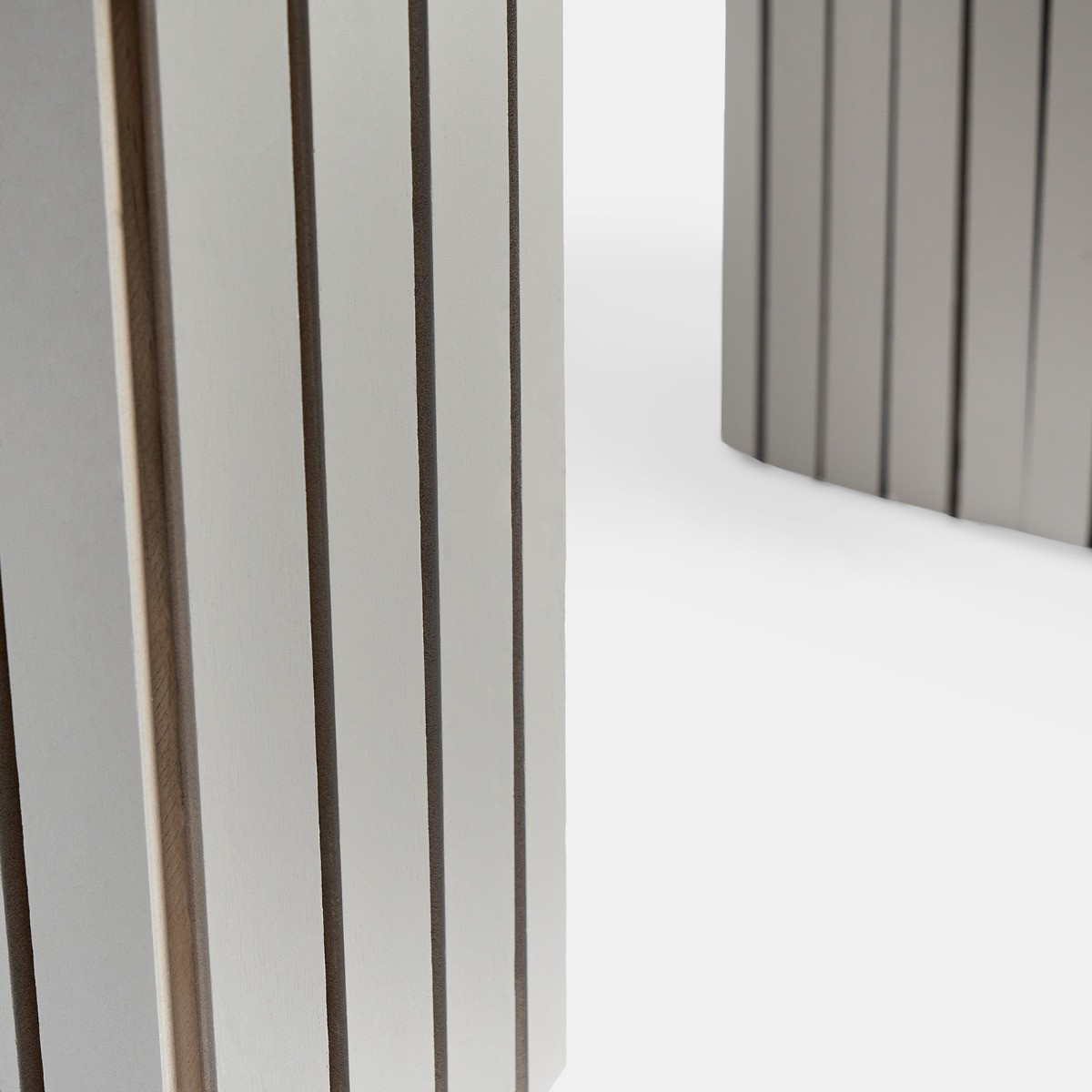 OHS Madison Marble Effect Ribbed Coffee Table - Grey/White>