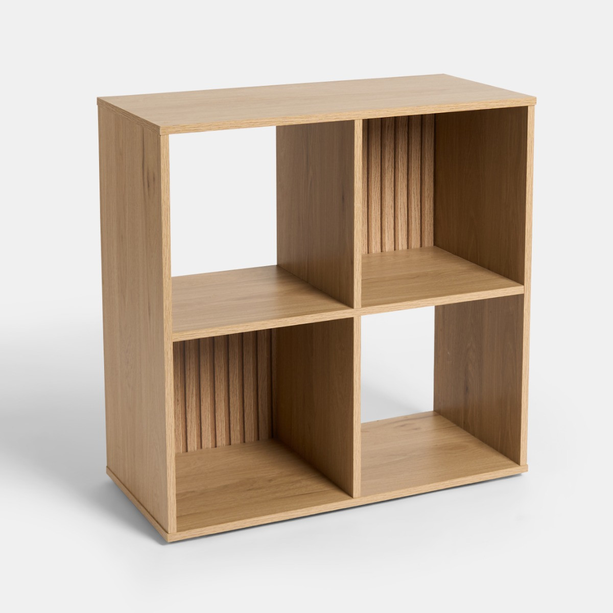 OHS Dallas 4 Cube Panel Storage Unit - Natural Wood>