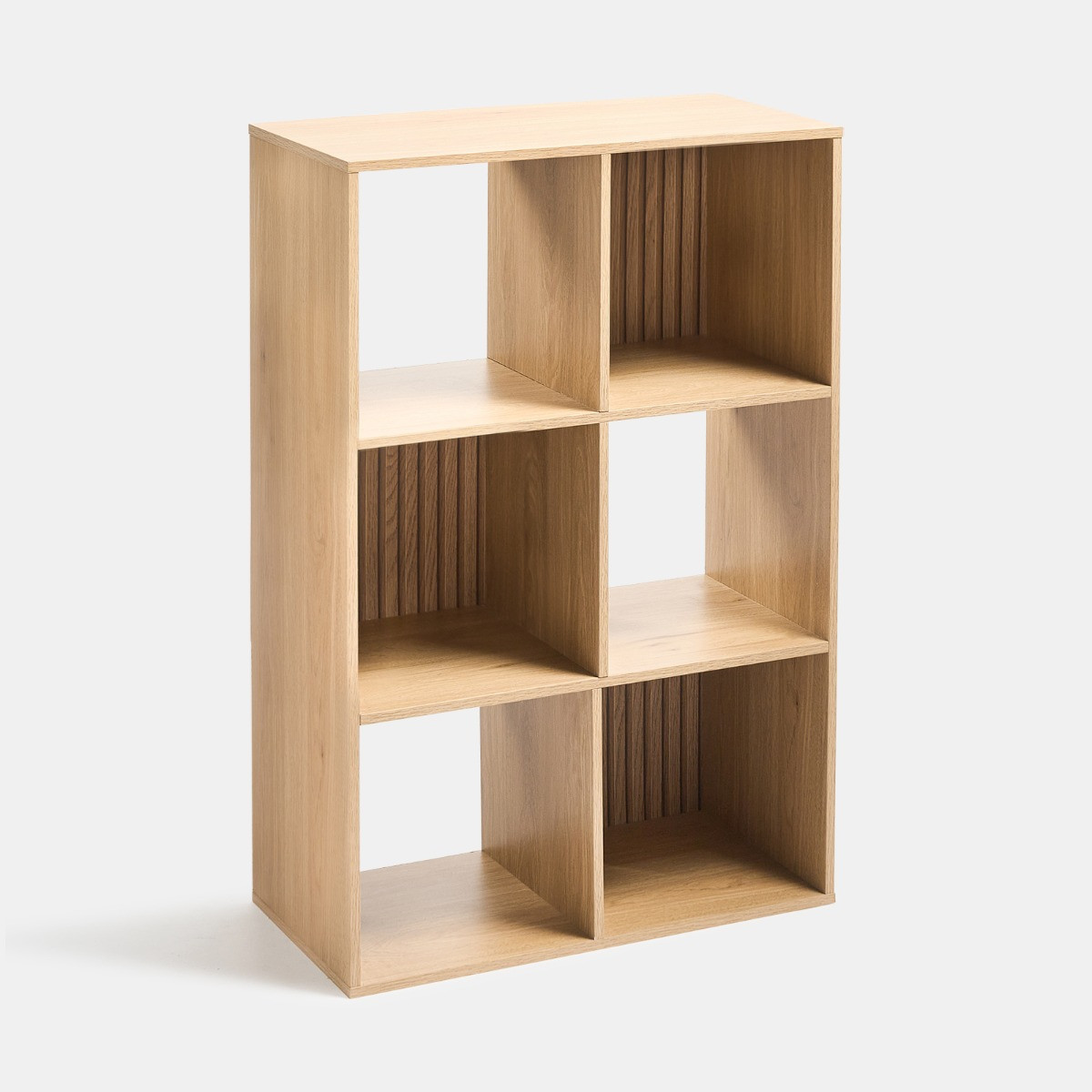 OHS Dallas 6 Cube Panel Storage Unit - Natural Wood>