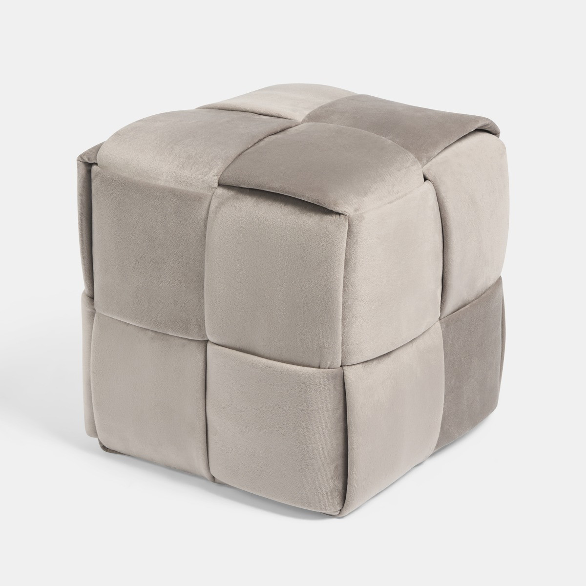 OHS Matte Velvet Footstool - Natural>
