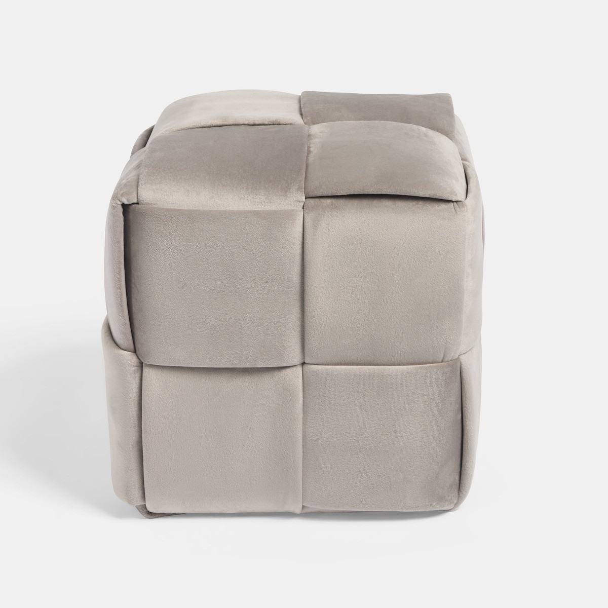 OHS Matte Velvet Footstool - Natural>