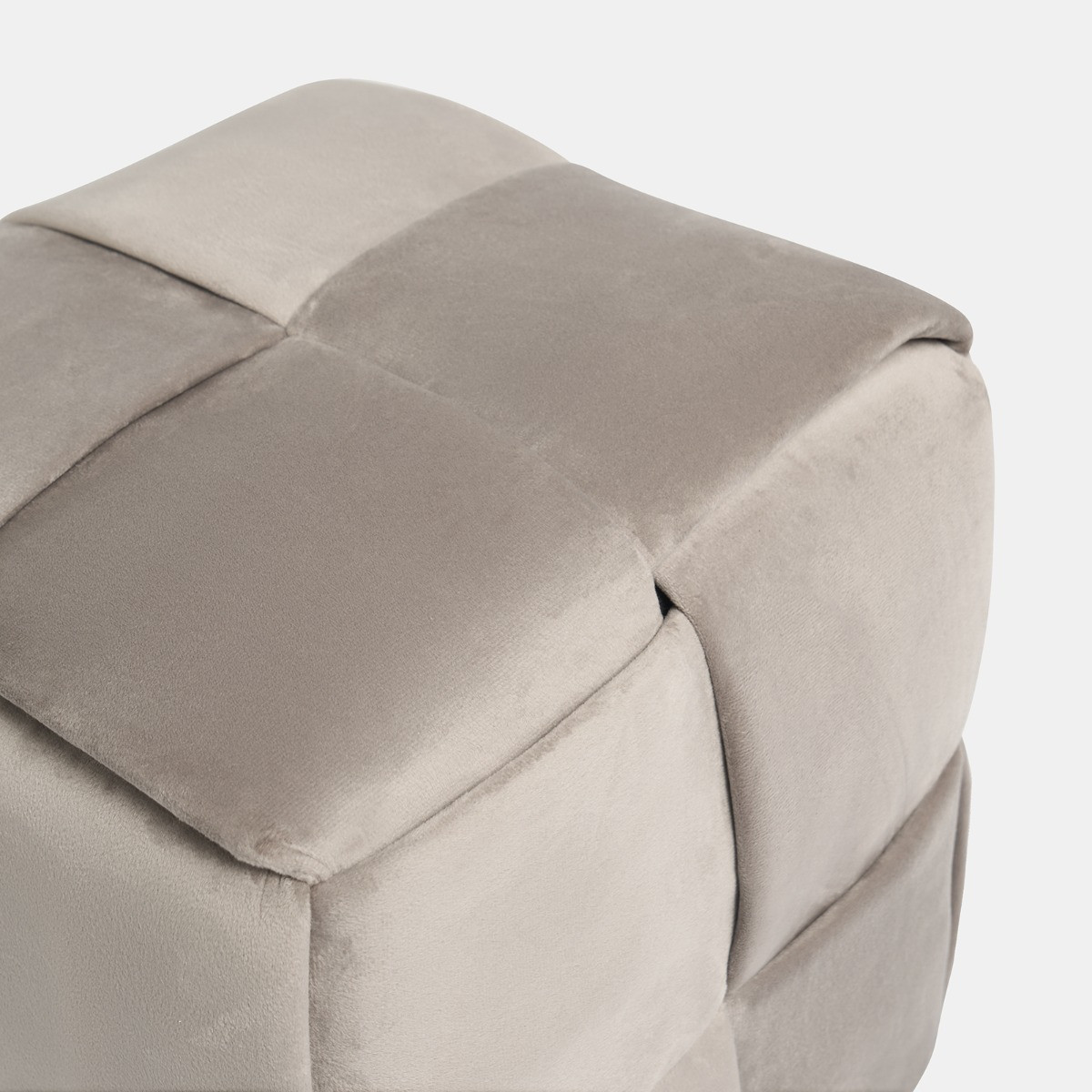 OHS Matte Velvet Footstool - Natural>