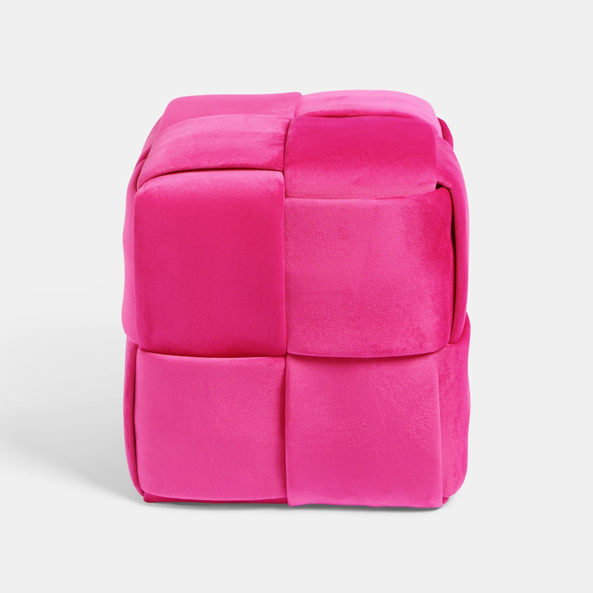 OHS Matte Velvet Footstool - Hot Pink>