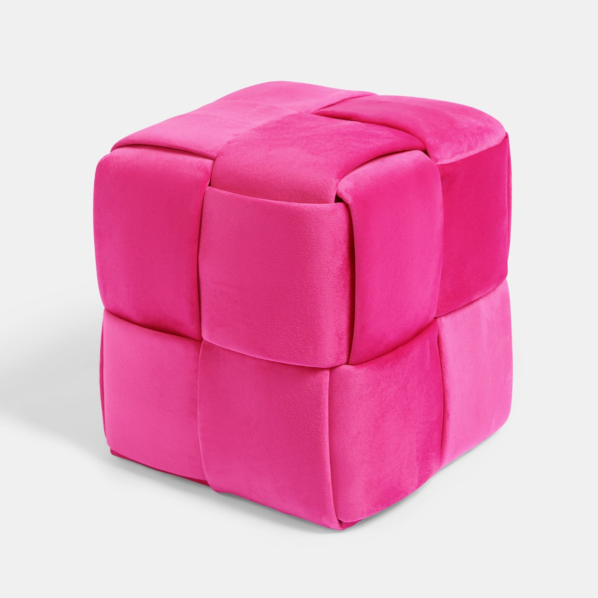 OHS Matte Velvet Footstool - Hot Pink>