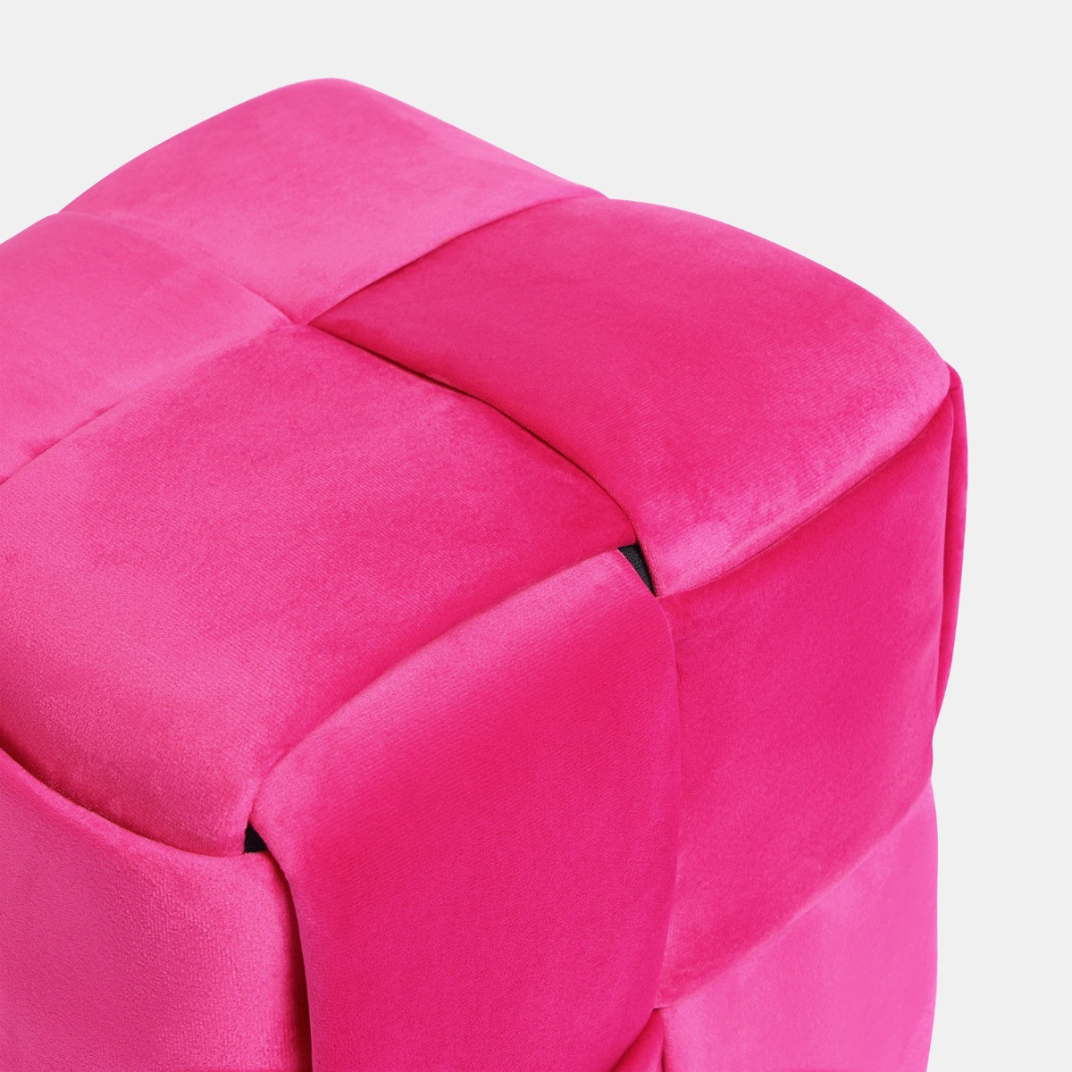 OHS Matte Velvet Footstool - Hot Pink>