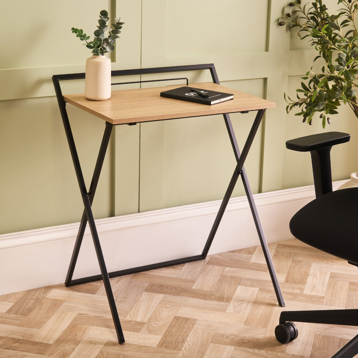 OHS Foldable Desk Table - Natural Wood>
