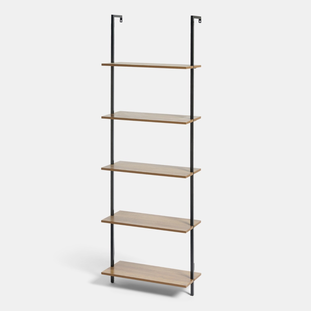 OHS 5-Tier Mounted Wall Shelf Rack - Dark Wood>