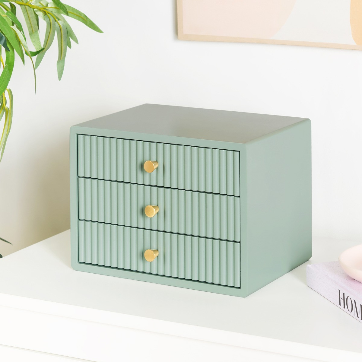 OHS Small Ribbed Desk Drawers - Sage Green>
