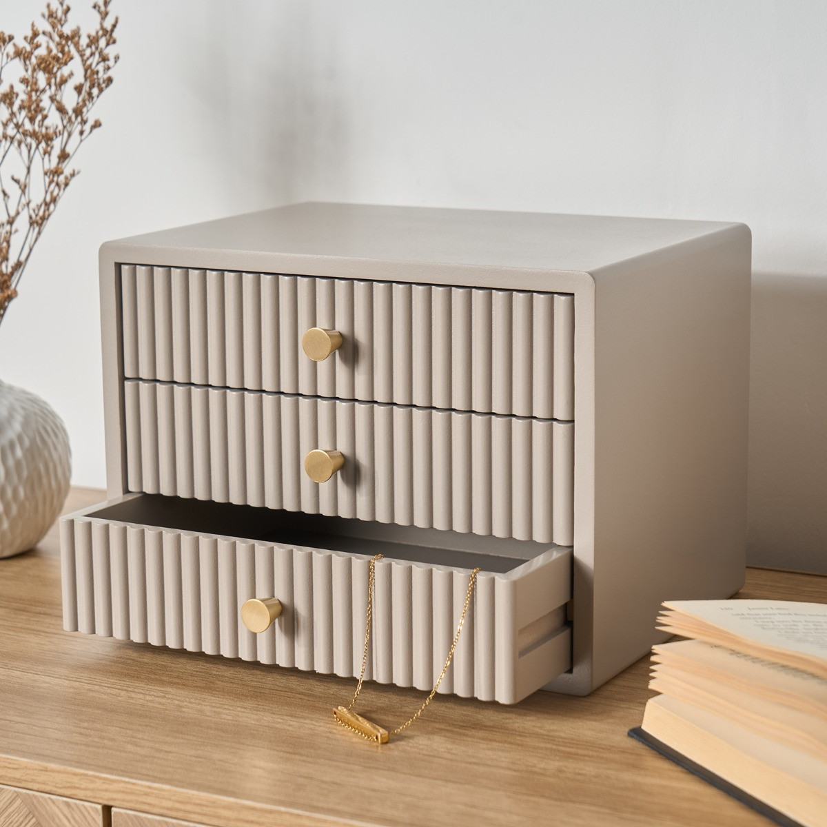 OHS Small Ribbed Desk Drawers - Natural>