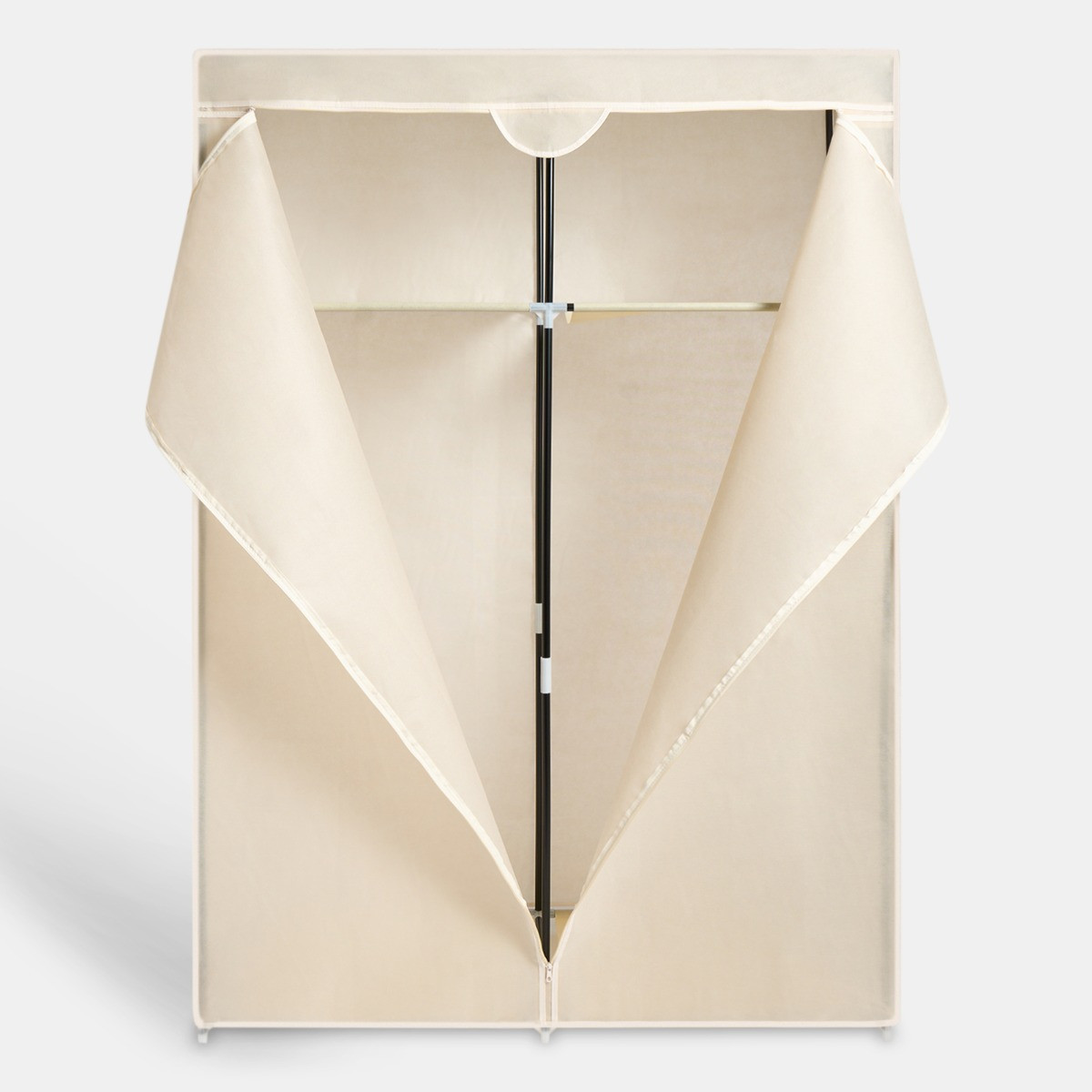 OHS Boston Zip Closure Fabric Double Wardrobe - Beige>