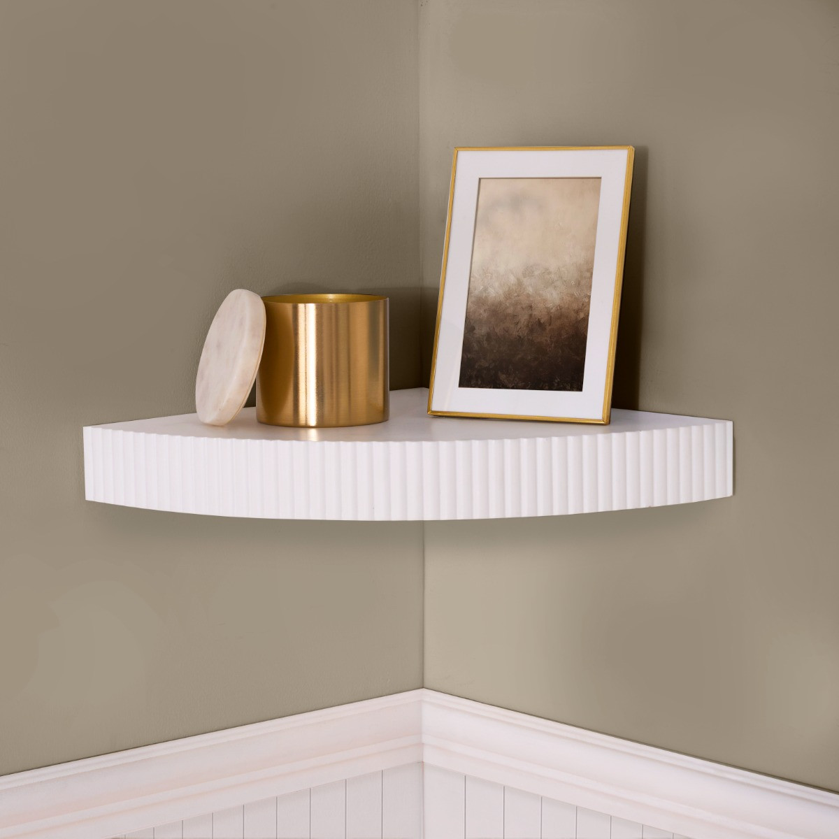 OHS Ribbed Corner Shelf - Cream>