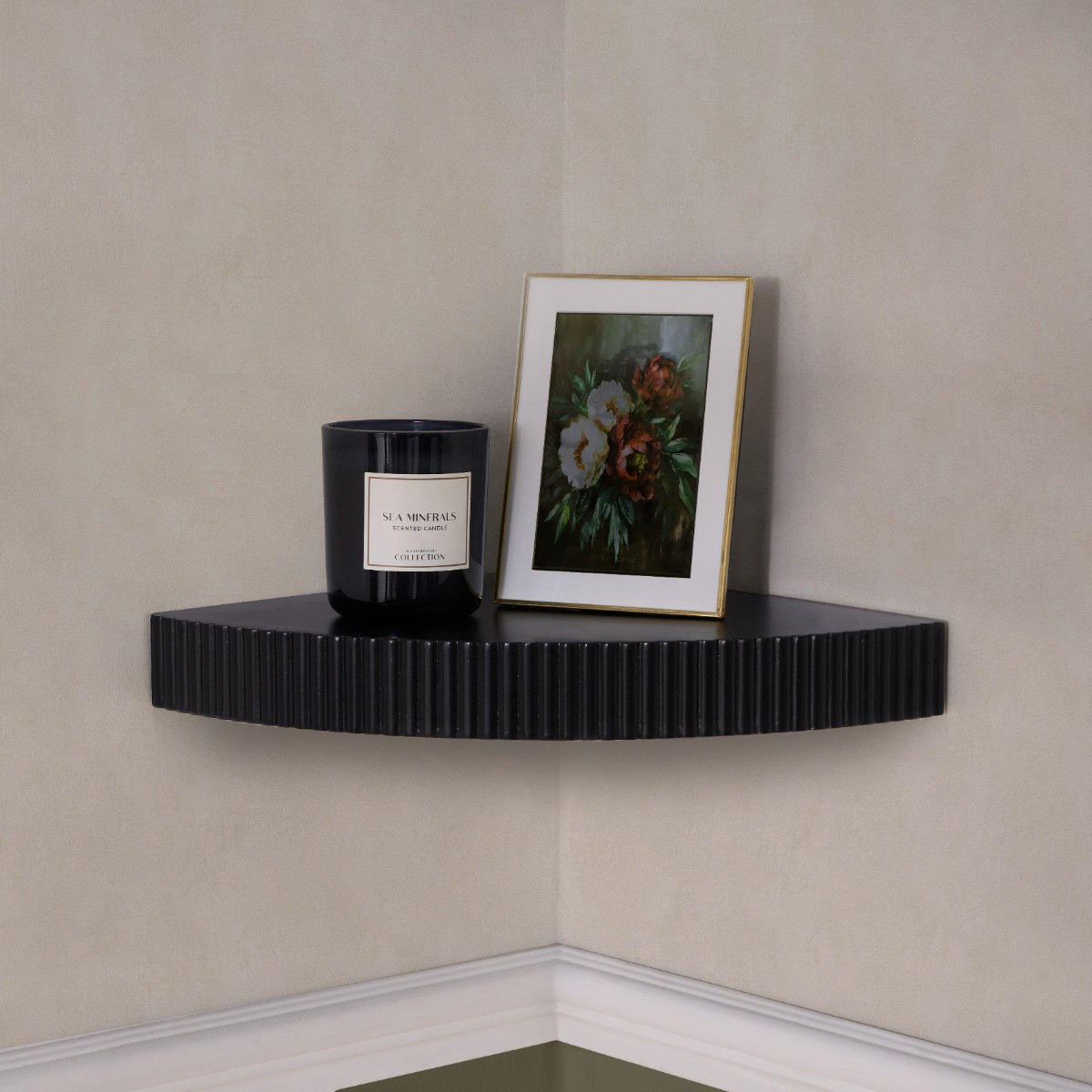 OHS Ribbed Corner Shelf - Black>