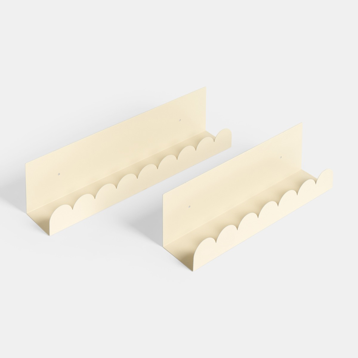 OHS Set of 2 Scallop Shelves - Cream>