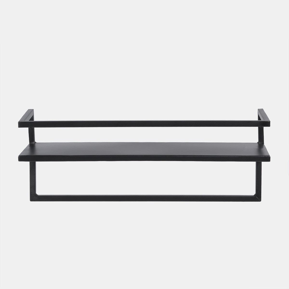 OHS Mounted Towel Rail With Shelf  - Black>
