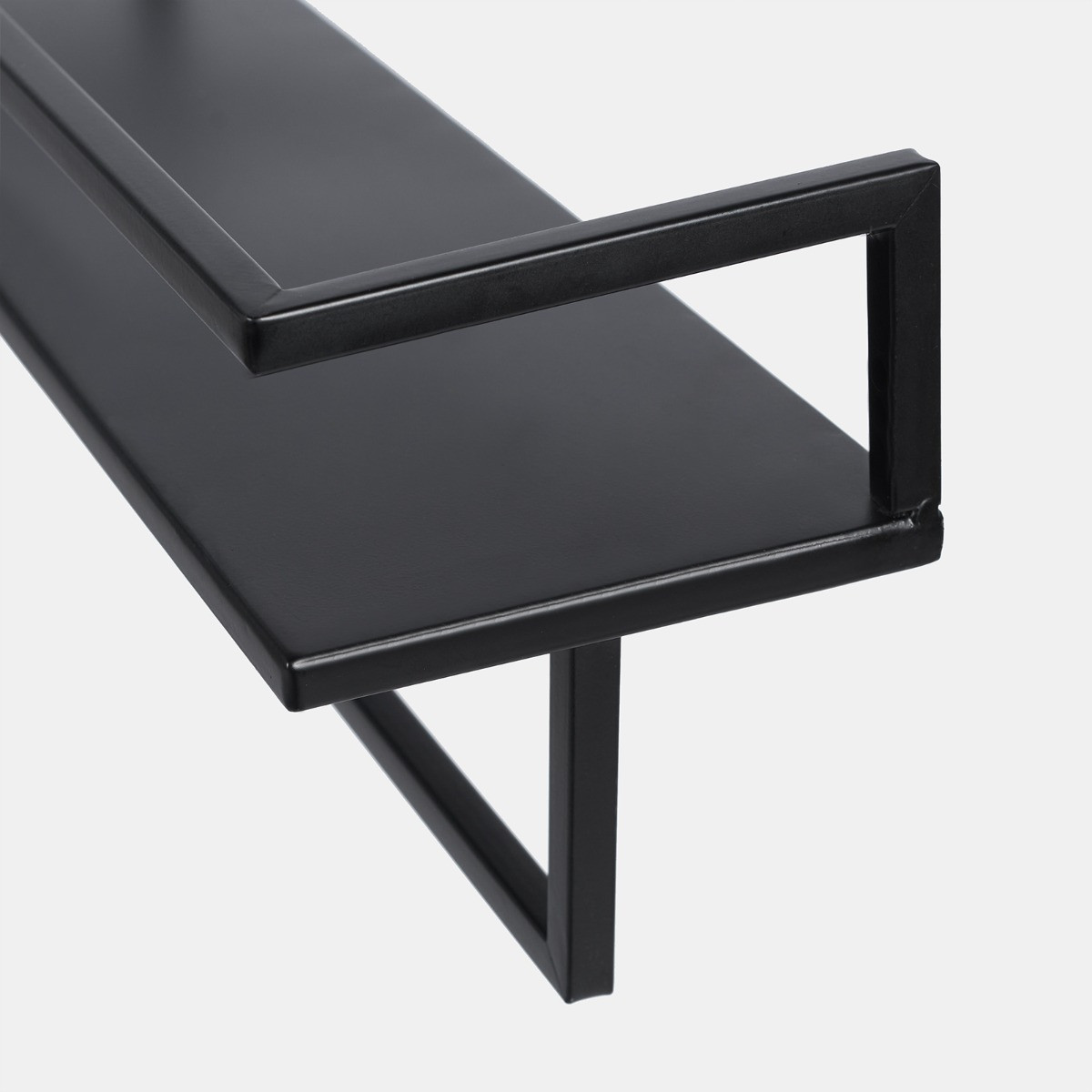 OHS Mounted Towel Rail With Shelf  - Black>