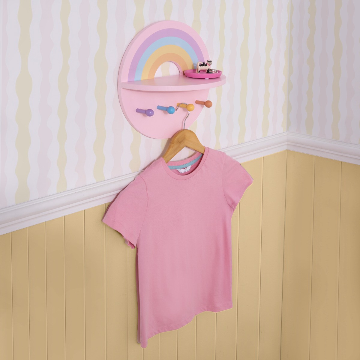 OHS Rainbow Shelf with Hooks - Multi>