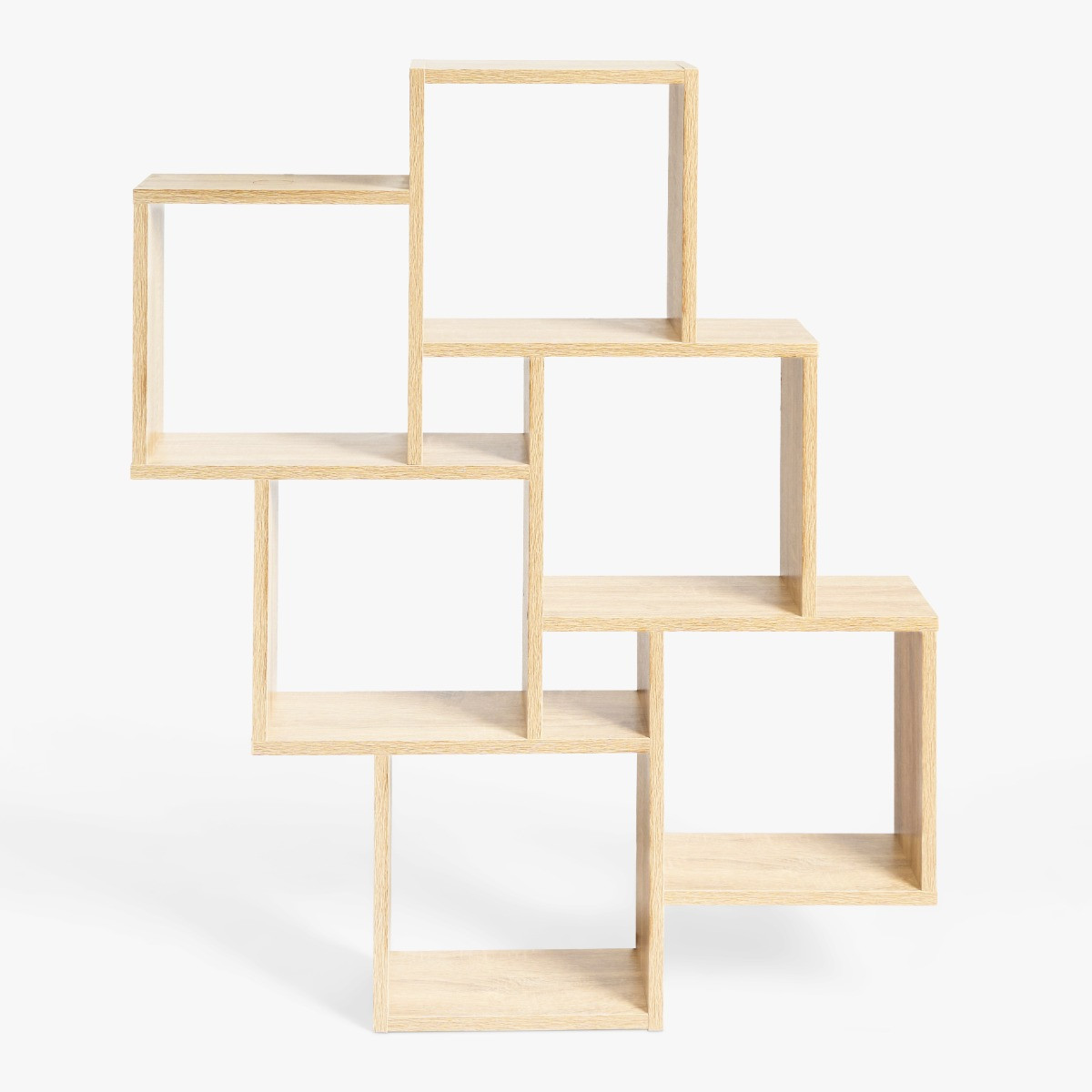 OHS 6-Tier Mounted Cube Shelving Unit - Natural Wood>