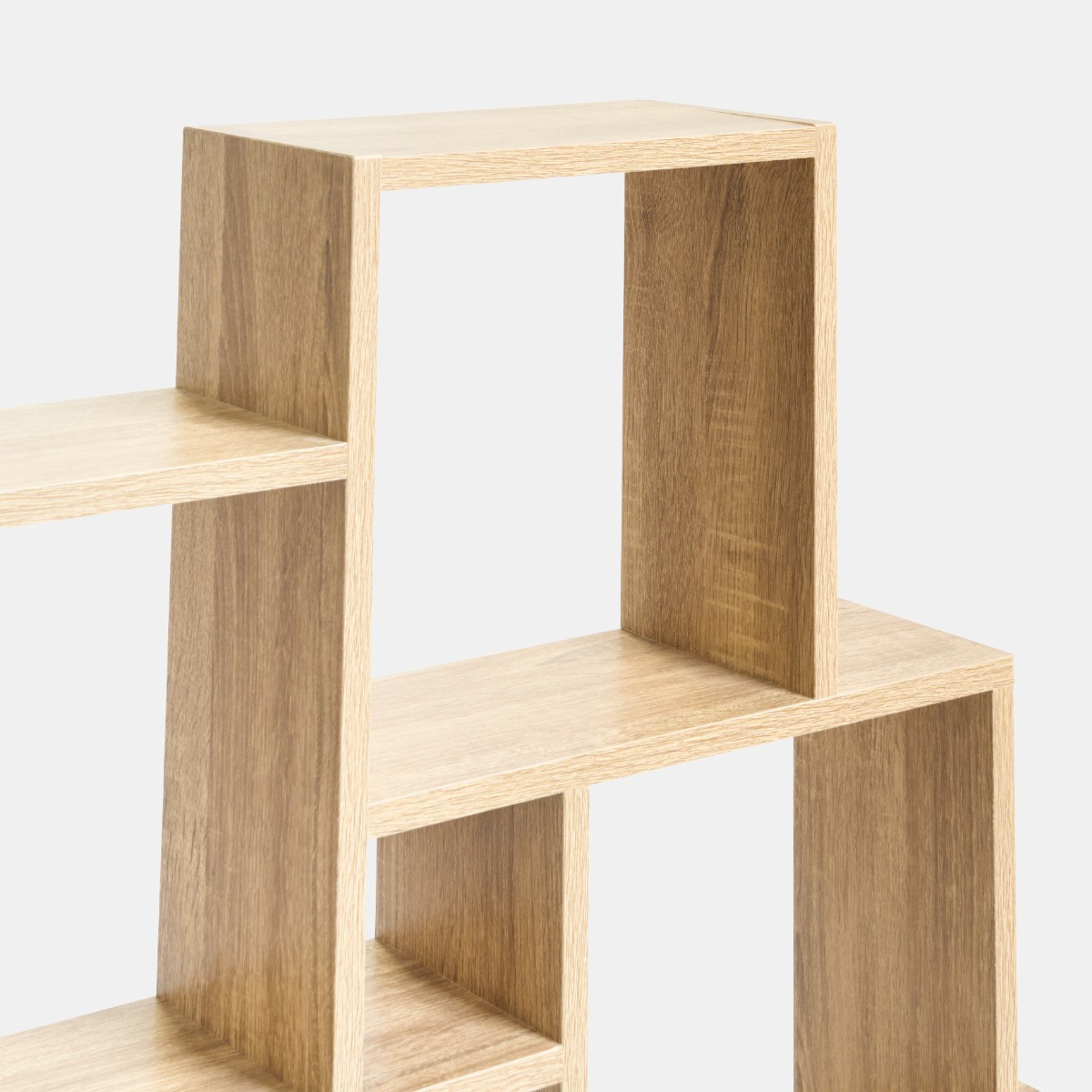 OHS 6-Tier Mounted Cube Shelving Unit - Natural Wood>