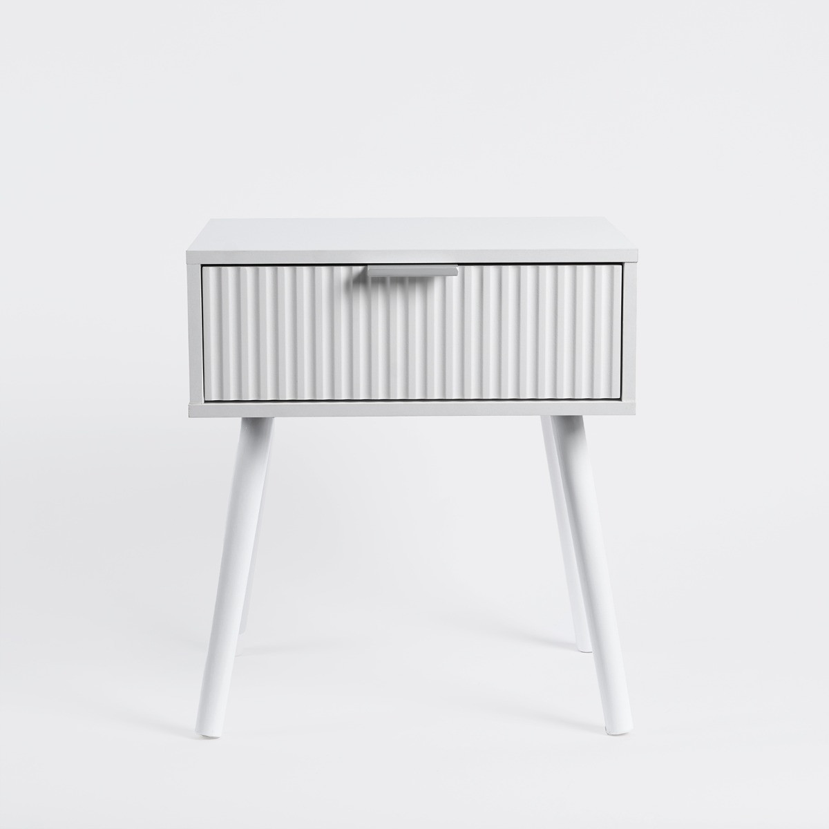 OHS Venice Ribbed Bedside Table - White>