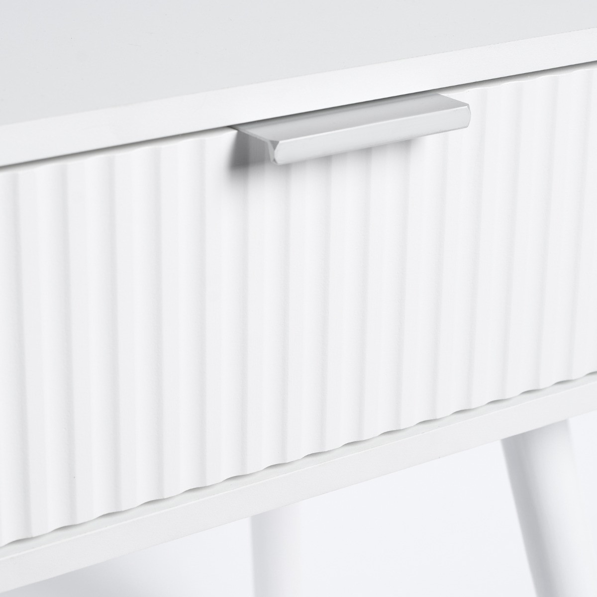 OHS Venice Ribbed Bedside Table - White>