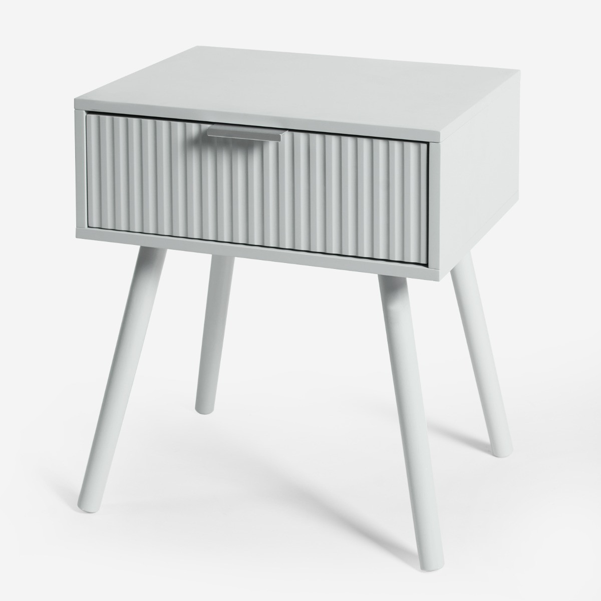 OHS Venice Ribbed Bedside Table - Grey>