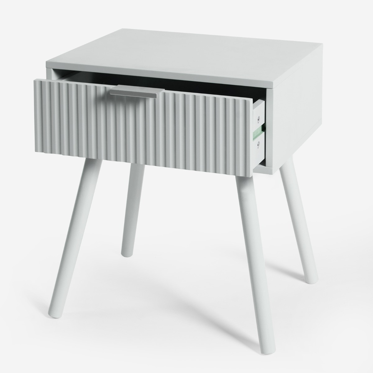 OHS Venice Ribbed Bedside Table - Grey>