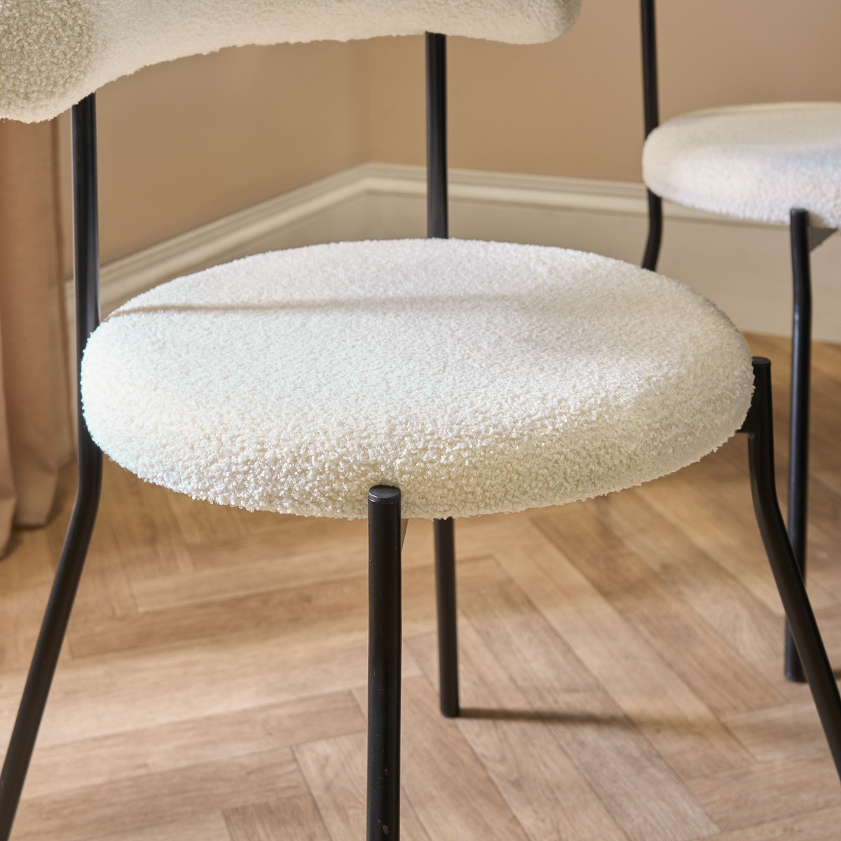 OHS Boucle Dining Chair - Cream>