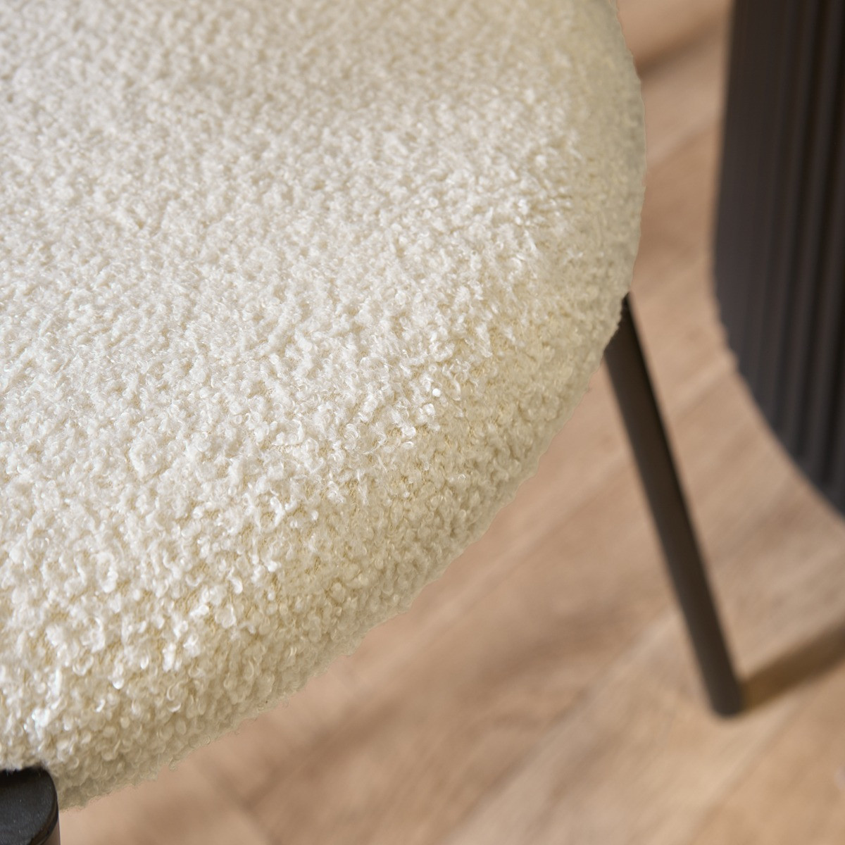 OHS Boucle Dining Chairs - Cream>