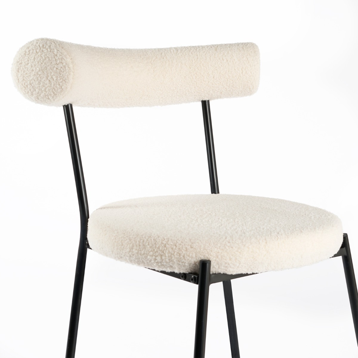 OHS Boucle Dining Chair, Cream - 2 Pack>