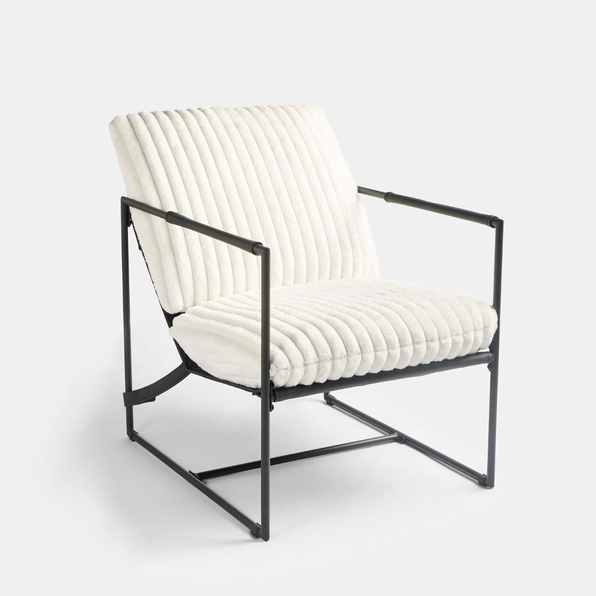 OHS Ribbed Accent Chair - Cream>