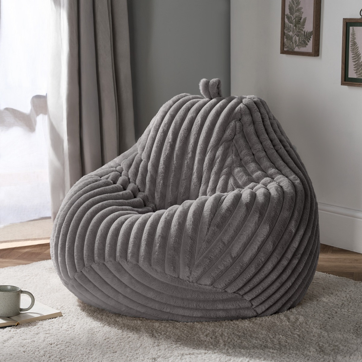 OHS Adults Ribbed Bean Bag - Grey>