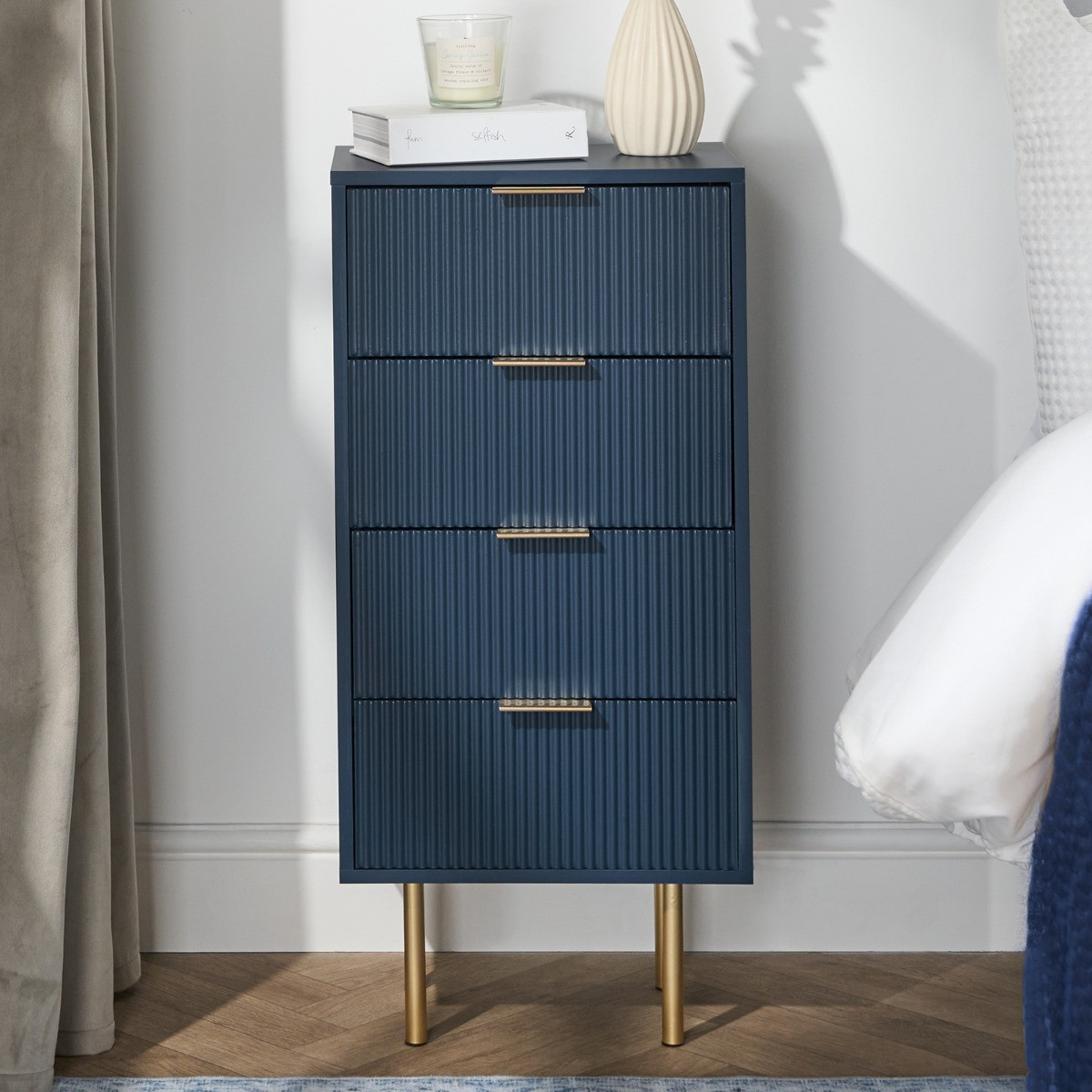 OHS Ribbed 4-Drawer Unit - Navy>