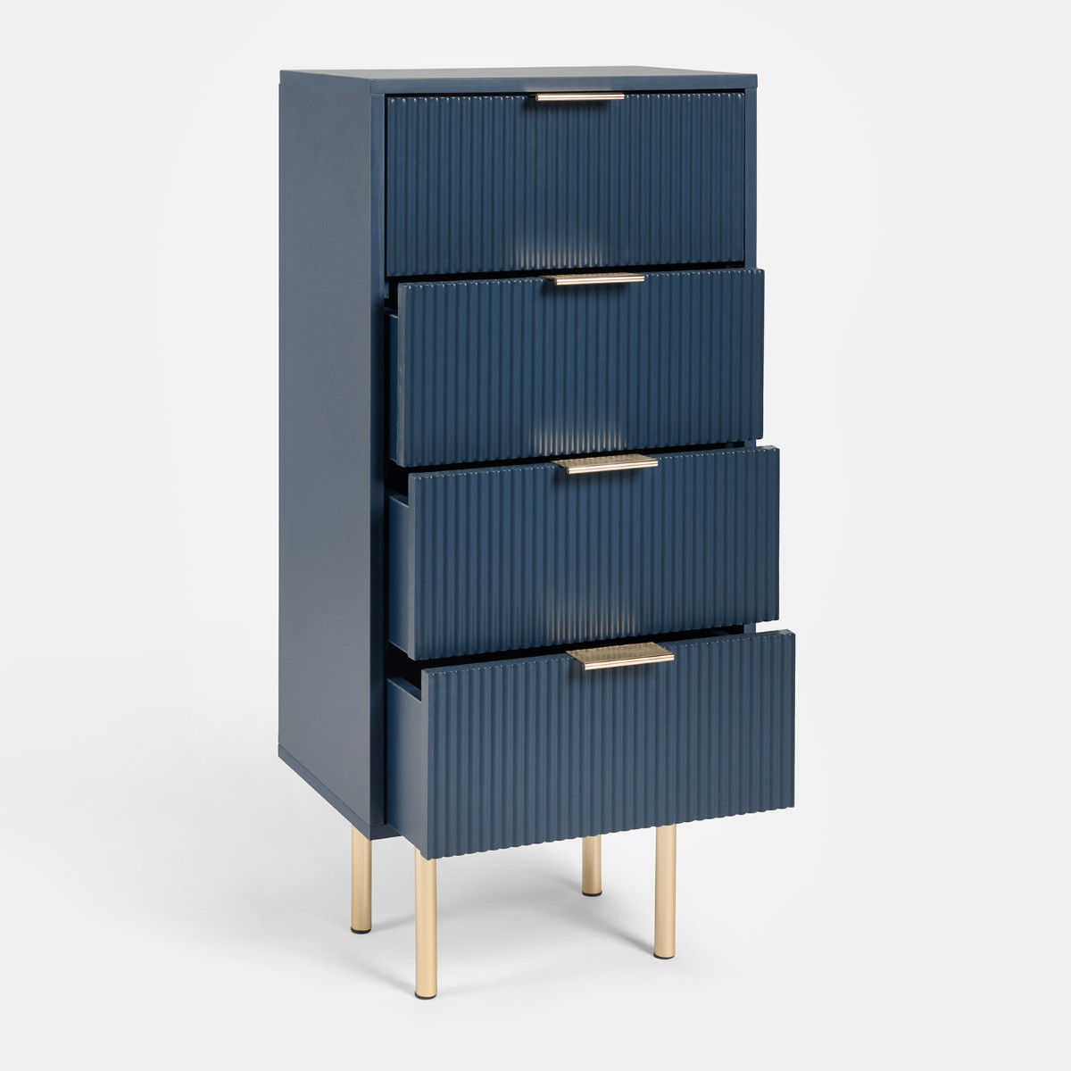 OHS Ribbed 4-Drawer Unit - Navy>