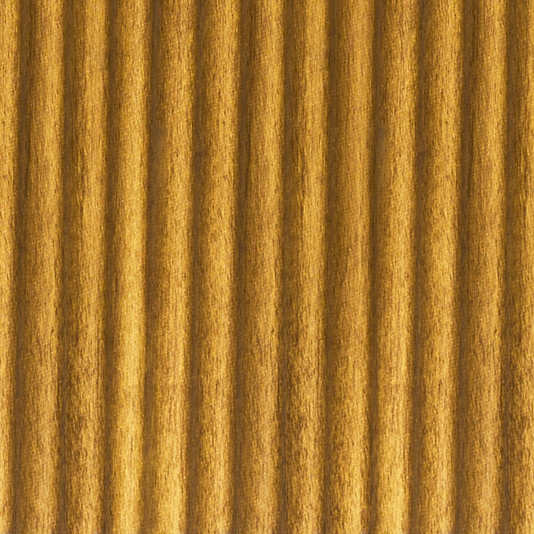 OHS Ribbed 3-Drawer Bedside Table - Dark Wood>