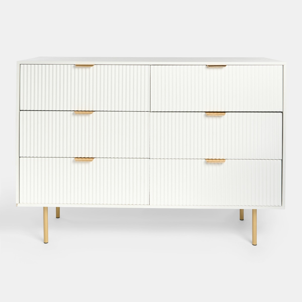 OHS Ribbed 6-Drawer Unit - White>