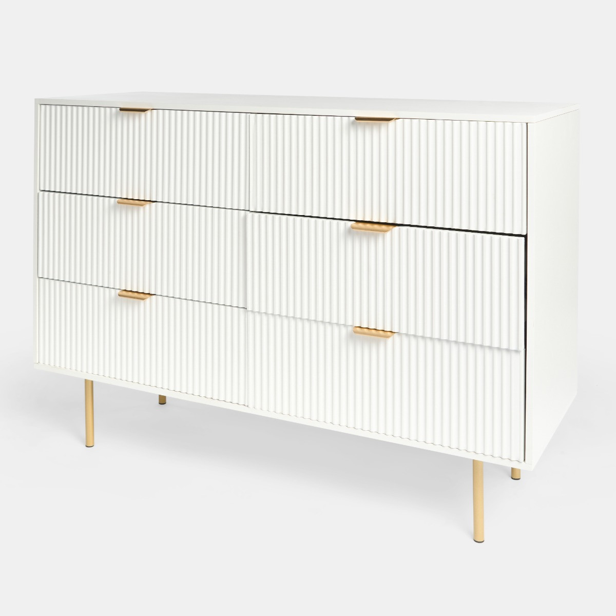 OHS Ribbed 6-Drawer Unit - White>