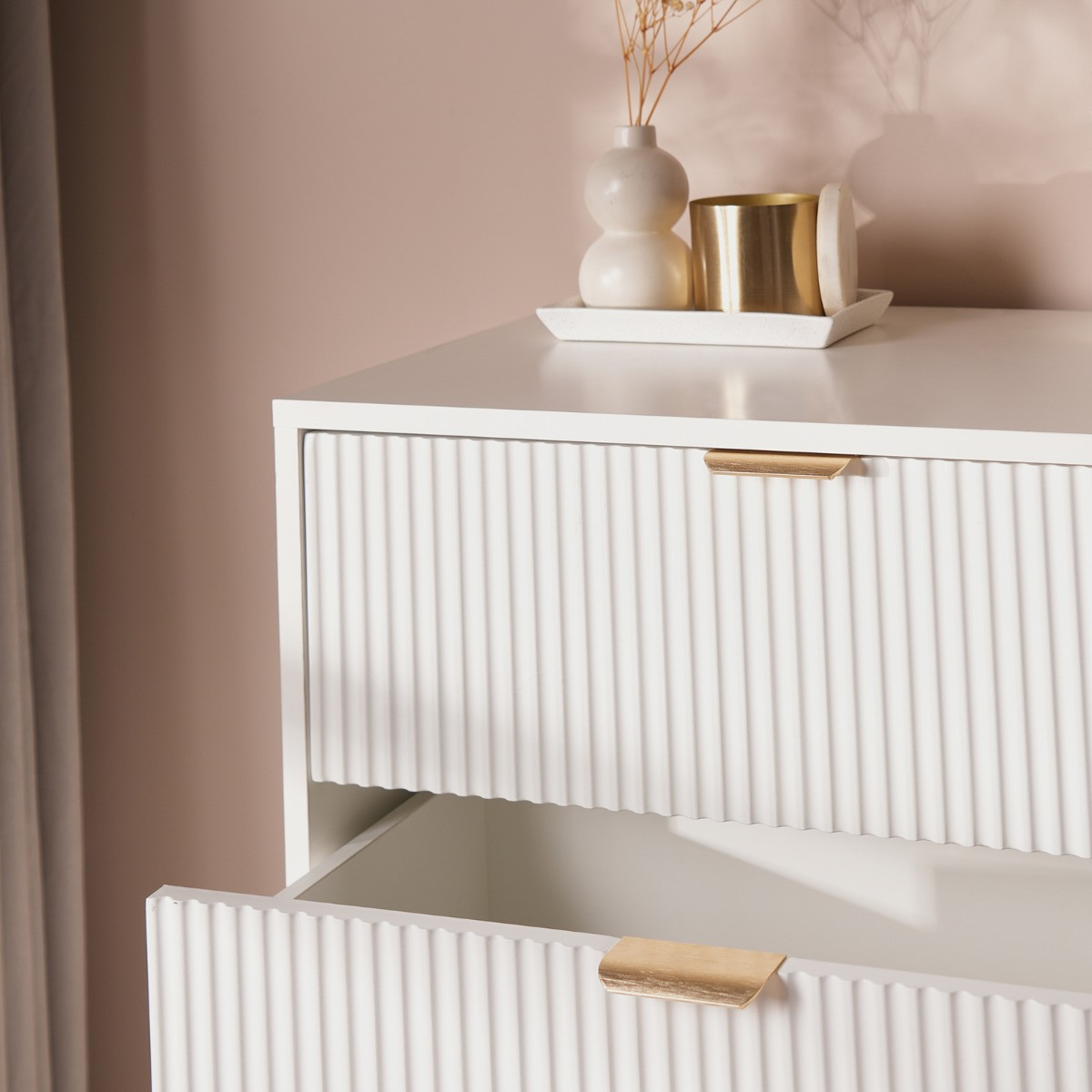 OHS Ribbed 5-Drawer Unit - White>