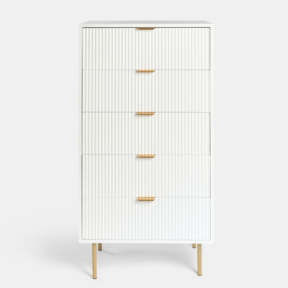 OHS Ribbed 5-Drawer Unit - White>